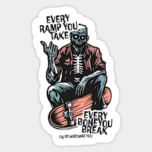 Skateboard Zombie Sticker